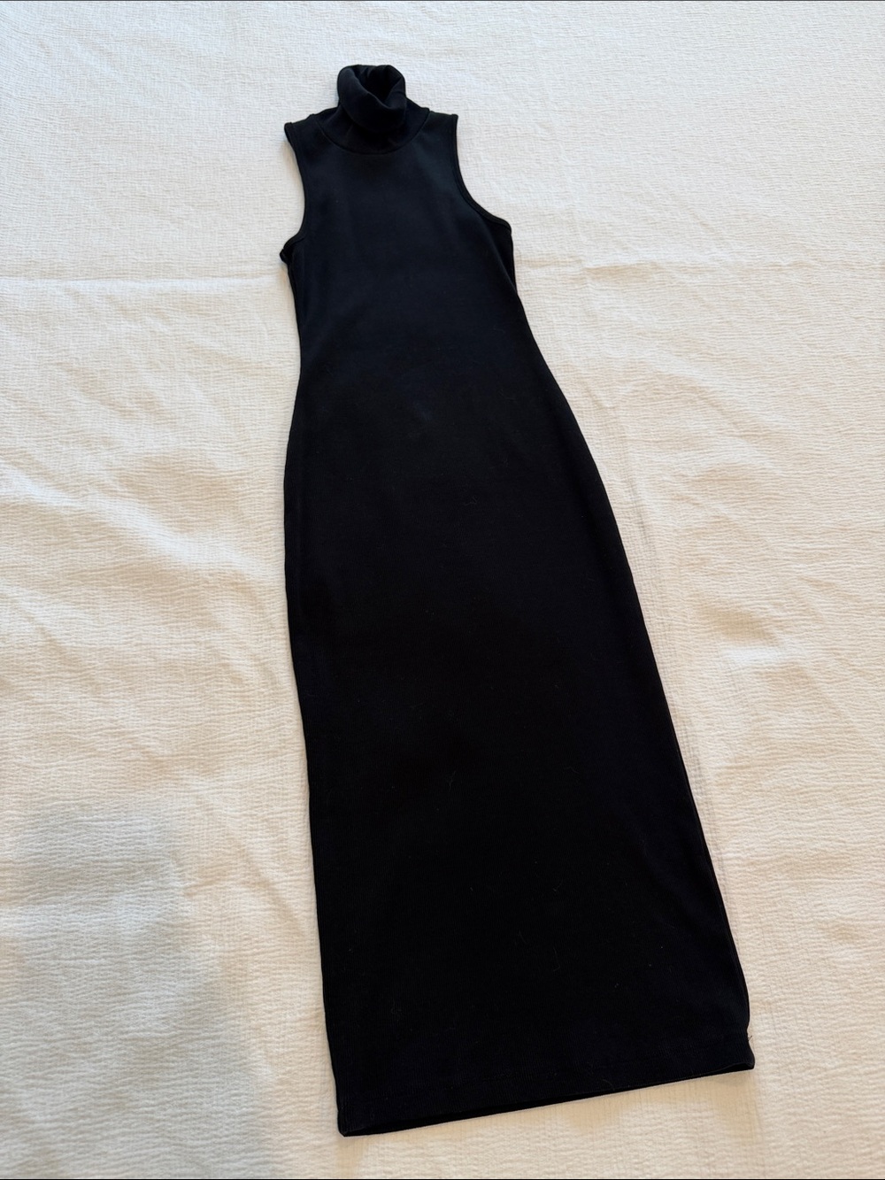 Zara Black Sleeveless Turtleneck Maxi Dress